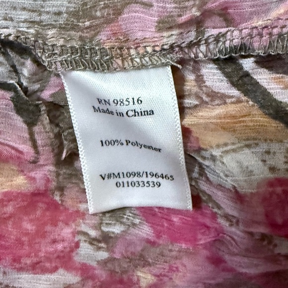 Coldwater Creek Floral Button-Down Shirt - Pink, Yellow, Gray - Picture 5 of 6